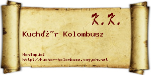 Kuchár Kolombusz névjegykártya